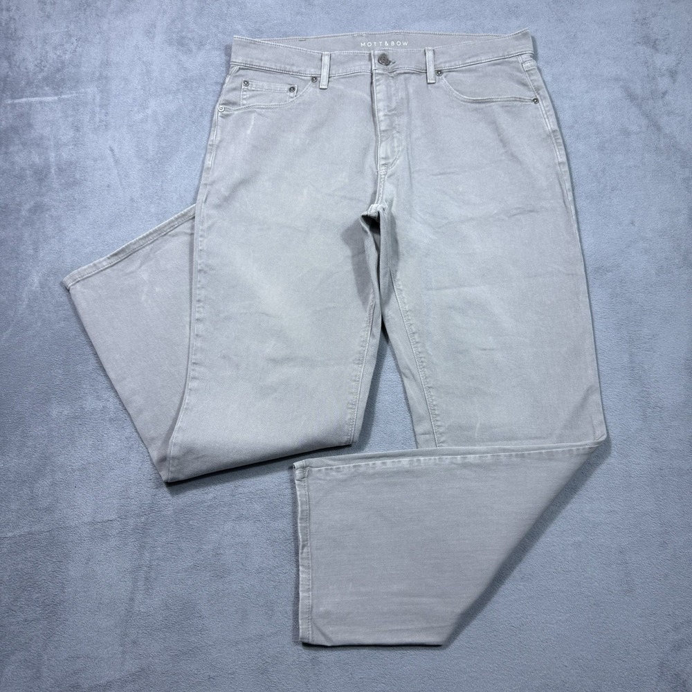 Mott And Bow Jeans Mens 36x30 Mercer Straight Leg Slim Gray Denim Normcore USA